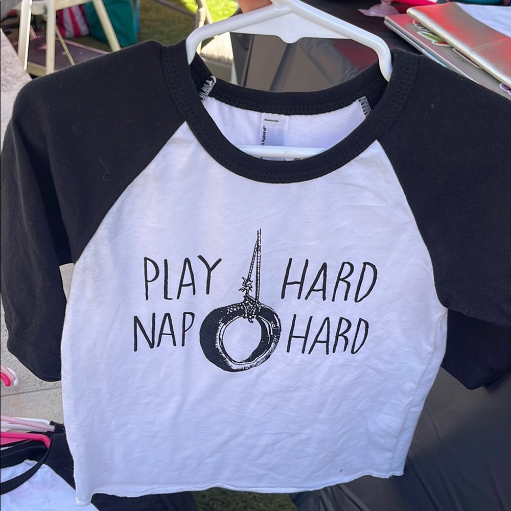 American Apparel Black and White Long Sleeve Tee